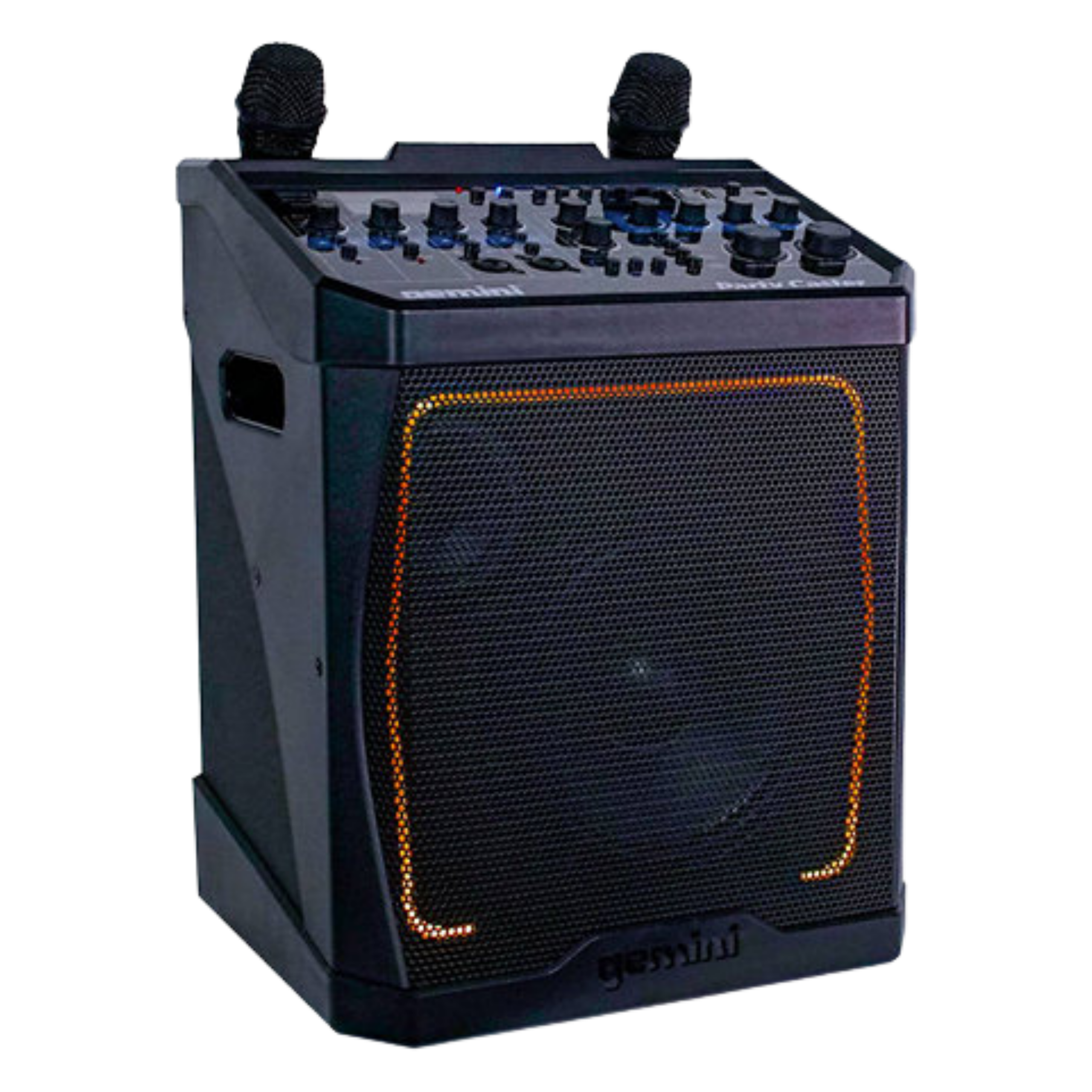 Enceinte karaoké portable Gemini Party Caster avec micros sans fil, en location à Rennes