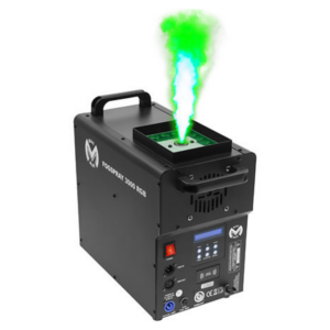 Machine à fumée avec éclairage RGB, effet flamme colorée, en location à Rennes