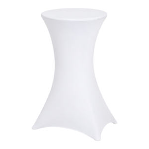 Housse Spandex Blanche pour Table Mange-Debout