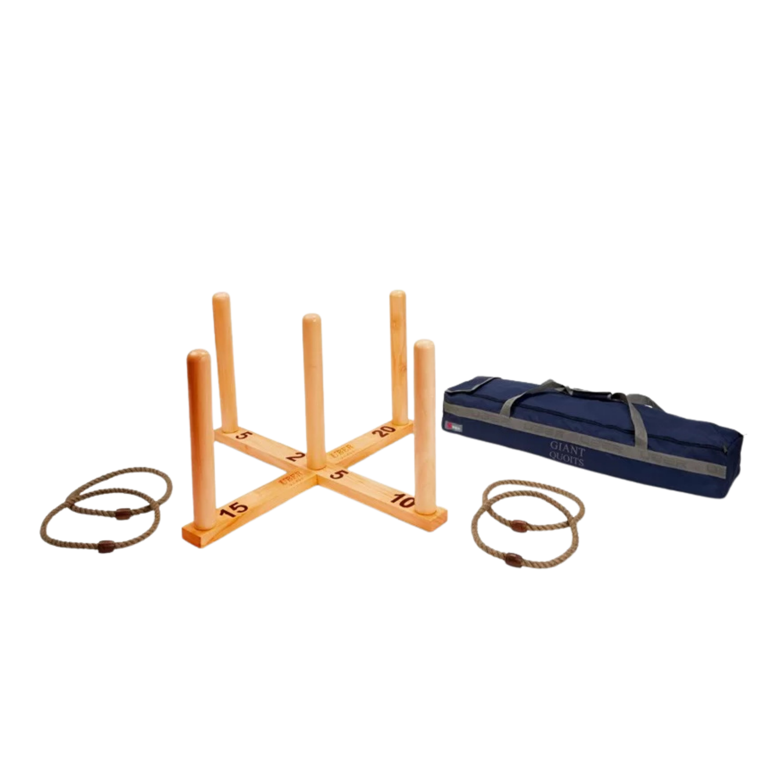Jeu de lancer d'anneaux géant en bois avec sac de transport, en location à Rennes