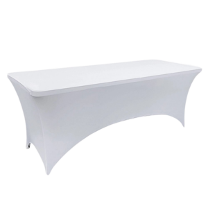 Housse Spandex Blanche pour Table Rectangulaire