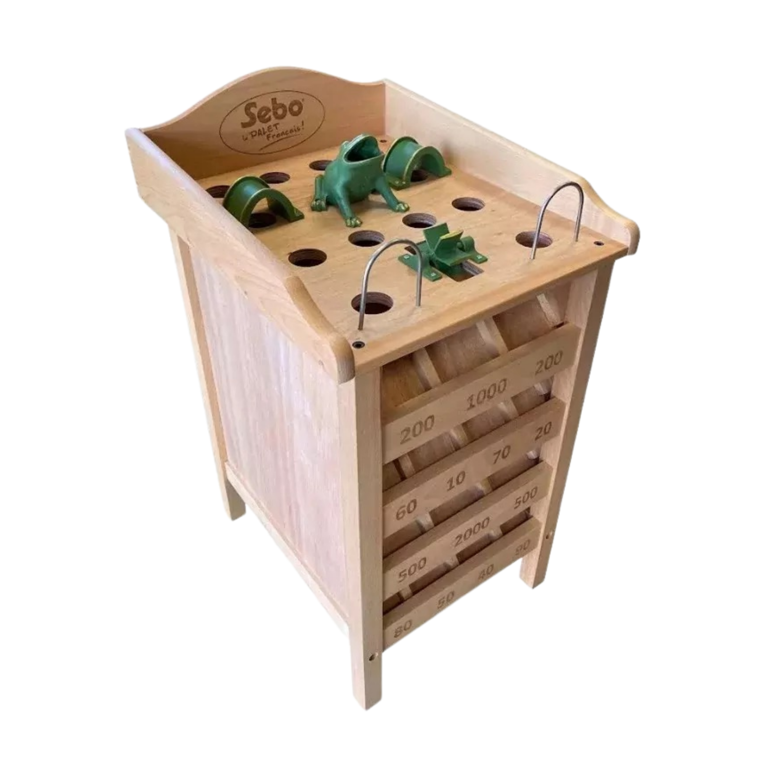 Jeu de la Grenouille 14 trous (jeu du tonneau) en bois, en location à Rennes