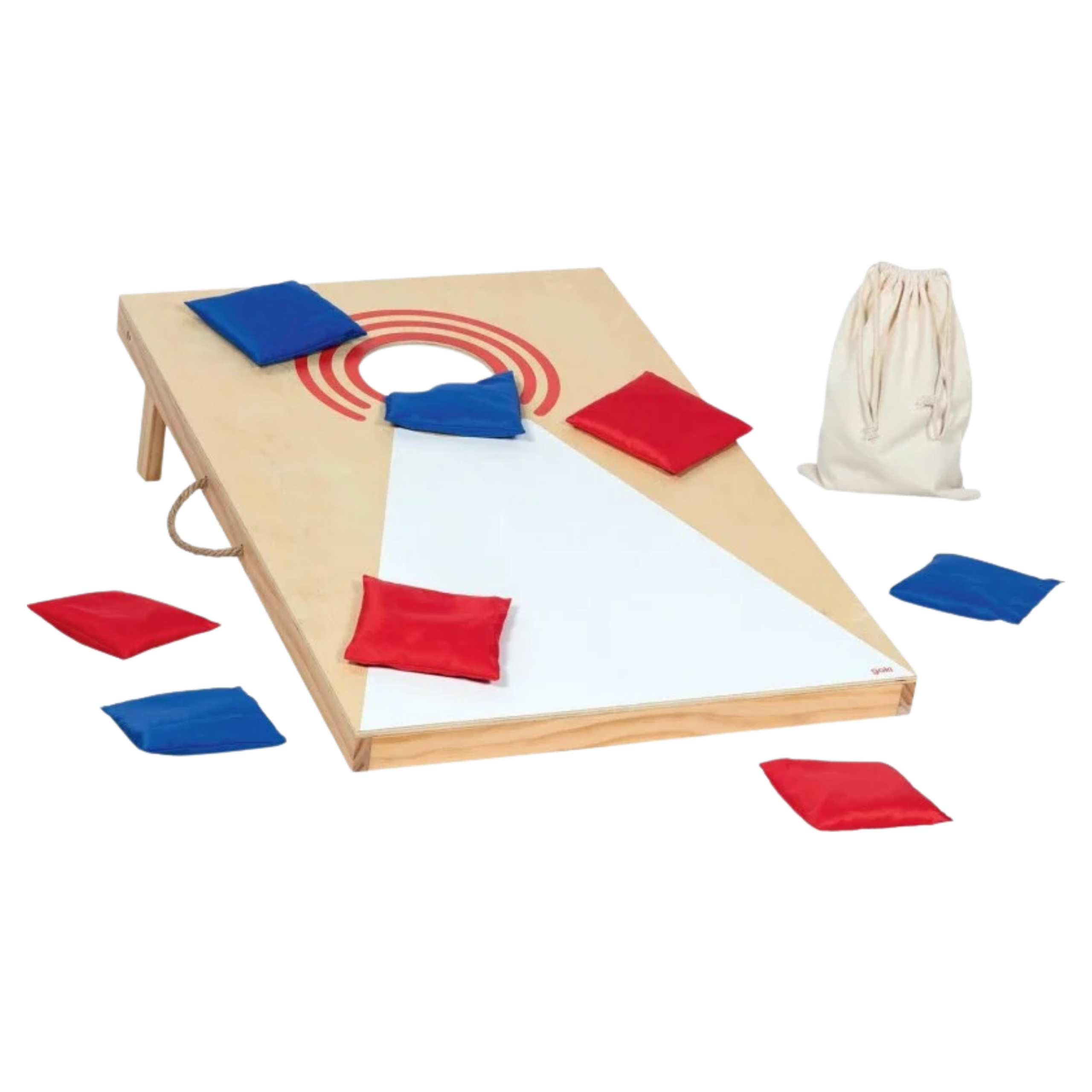 Jeu de cornhole en bois avec 8 sacs de lancer, en location à Rennes